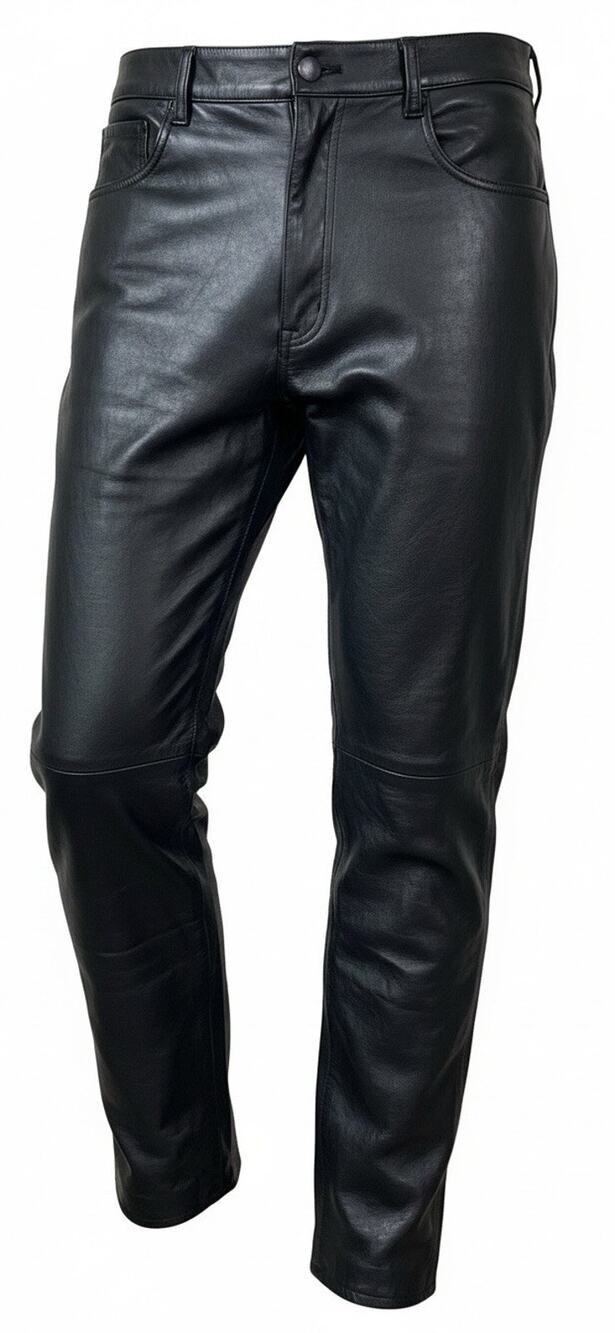 Men's Roadgear Black Leather Overpants Pants size 36 x 45